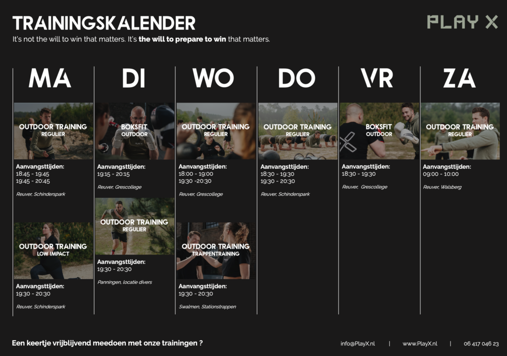 Trainingsrooster